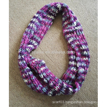 women winter fancy yarn fashion acrylic knitted ombre infinity scarf